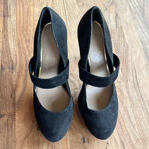 Jessica Simpson Black Suede Mary Jane Heels